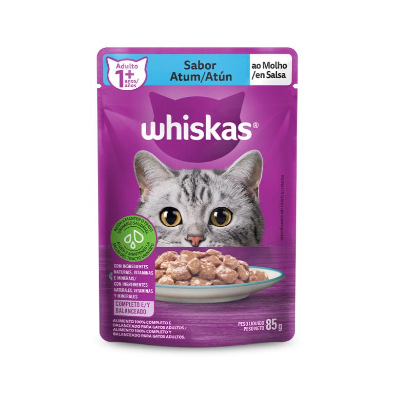 RACAO WHISKAS SACHE ADULTO ATUM 20X85GR