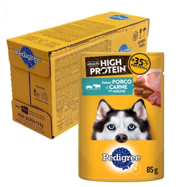 RACAO PEDIGREE SACHE AD HP PORCO CARNE 20X85GR