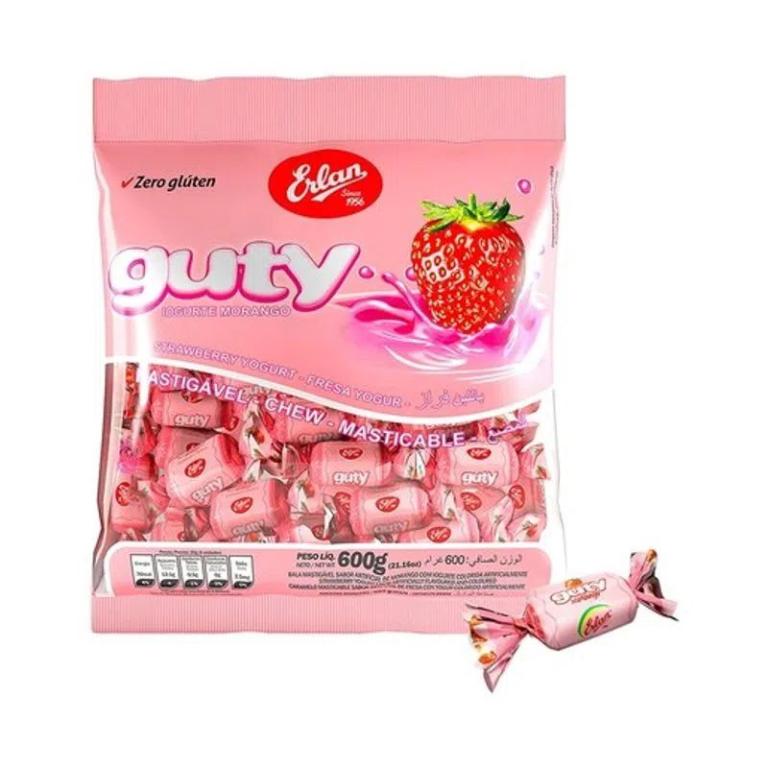 BALA ERLAN MASTIG. GUTY MORANGO 500GR