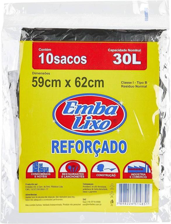 SACO LIXO EMBALIXO 30L C/10 SACOS
