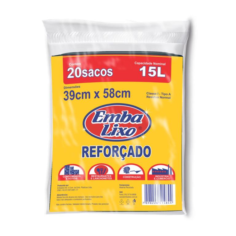SACO LIXO EMBALIXO 15L C/20 SACOS
