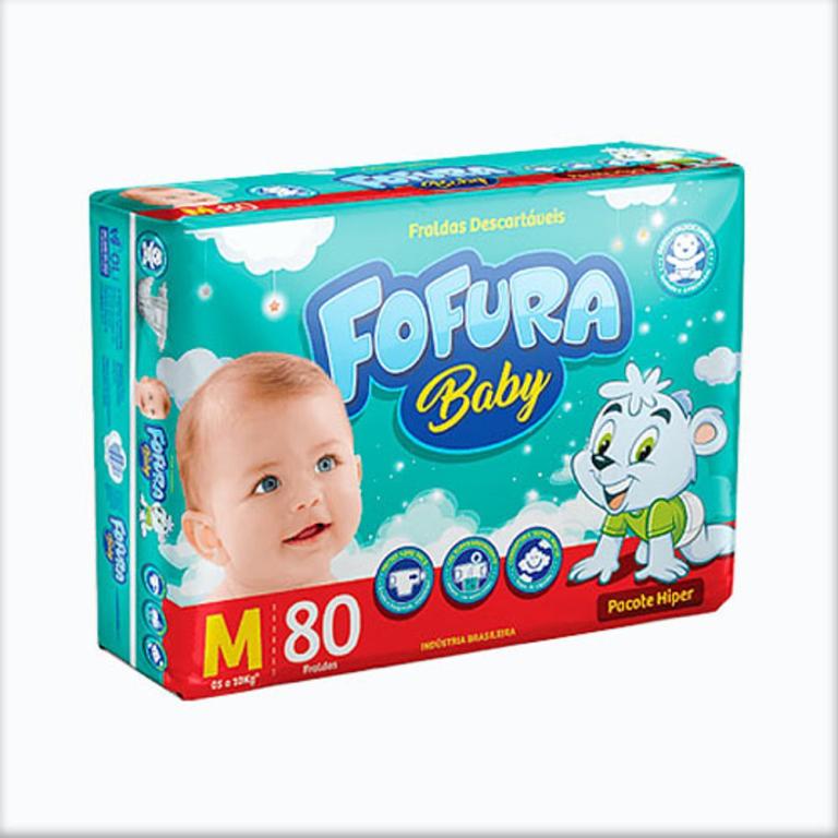 FRALDA DESC. FOFURA BABY HIPER M 1X80UN