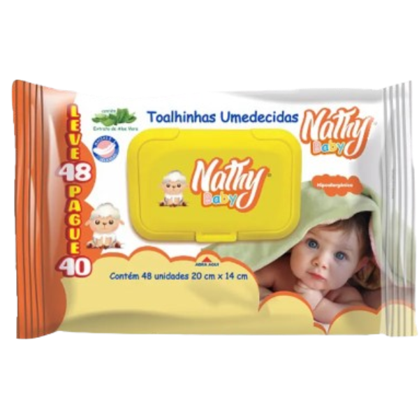LENÇO UMEDECIDO NATHY BABY C/TAMPA 48UND