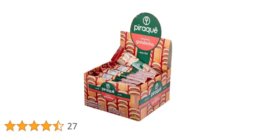 BISC ROLADINHO DE GOIABA MINI PIRAQUE 20X25G