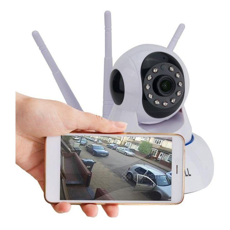 CAMERA 3 ANTENAS VISÃO NOTURNA HD WIFI VIRA  360G *