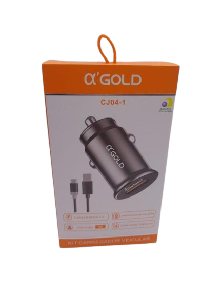 CARREGADOR VEICULAR A GOLD CJ04-3 *