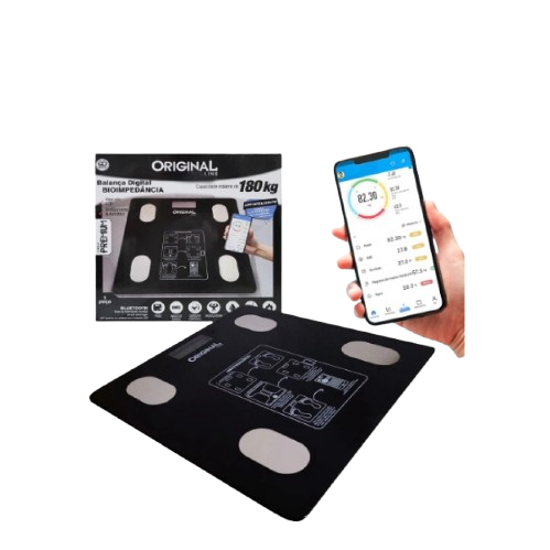 BALANÇA CORPORAL DIGITAL DE VIDRO BIOIMPEDANCIA BLUETOOTH *