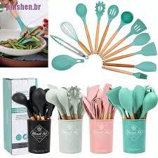 KIT UTENCILIOS DE COZINHA  SILICONE 12PÇS *