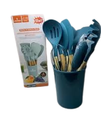 KIT UTENCILIOS DE COZINHA  SILICONE 12PÇS *