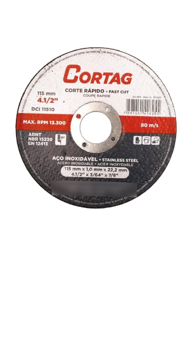 DISCO CORTE INOX 115X22MM 4" CORTAG (ESMER)*