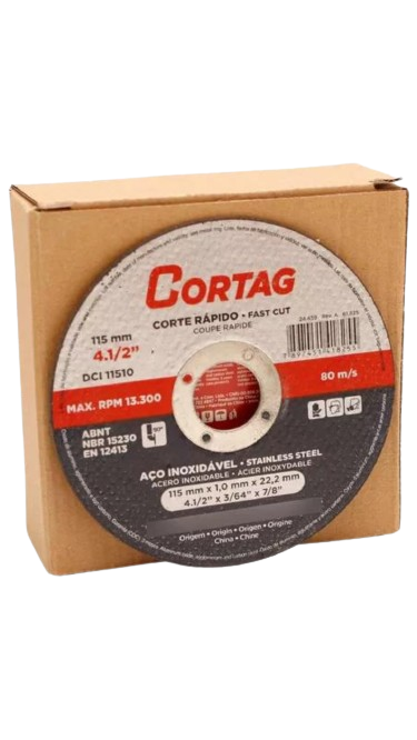 DISCO CORTE INOX 115X22MM 4" CORTAG (ESMER)*