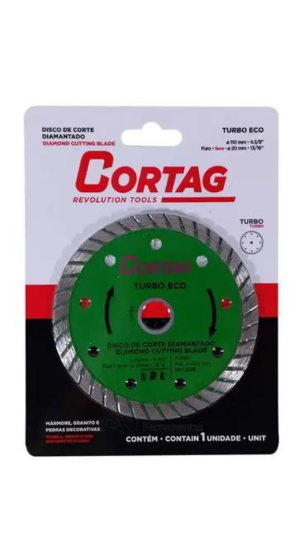 DISCO CORTE DIAMANTADO TURBO 4" CORTAG*