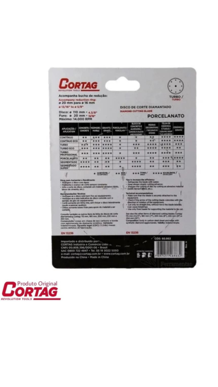 DISCO PORCELANATO 4" CORTAG*