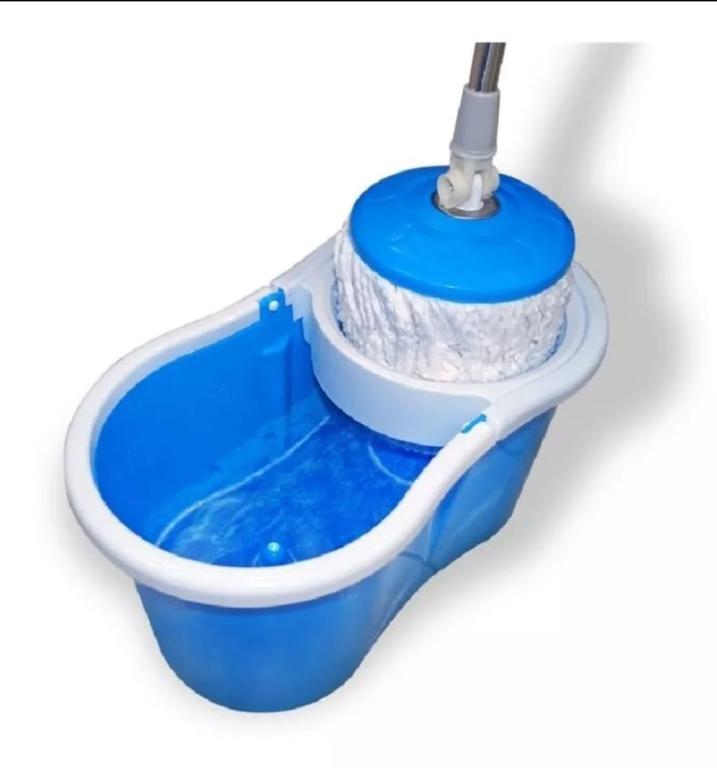 MOP ESFREGAO COM BALDE E CESTO INOX AZUL FASTERR *