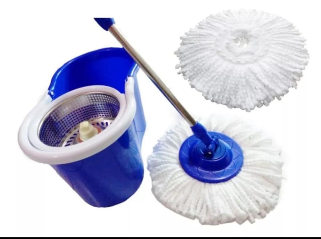 MOP ESFREGAO COM BALDE E CESTO INOX AZUL FASTERR *