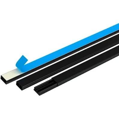 CANALETA SISTEMA X PRETA 10X20 FORCE LINE (CAIXA) PRETA C/FITA DUPLA FACE*