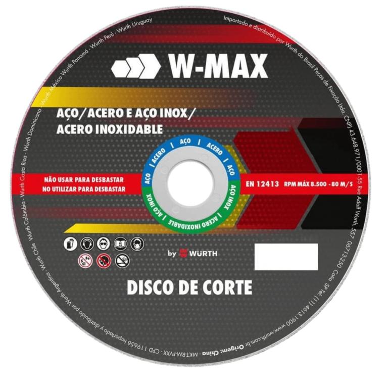 DISCO CORTE INOX 110X20MM 4" WURTH (MAK)*