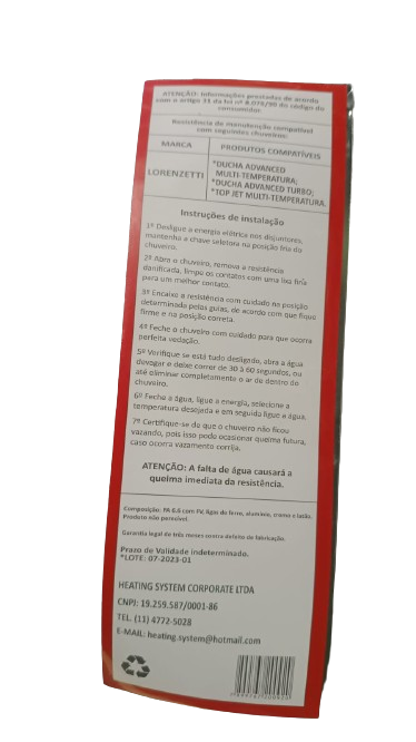 RESISTENCIA ADVANCED (LORENZETTI) 220VX7500 MULTI TEMPERATURA HSCOMERCIAL*