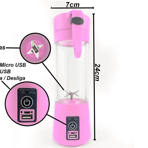 LIQUIDIFICAOR PORTATIL 6 LAMINAS USB *