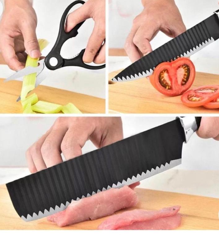 KIT FACA 6PÇS PRETA KAPBOM *