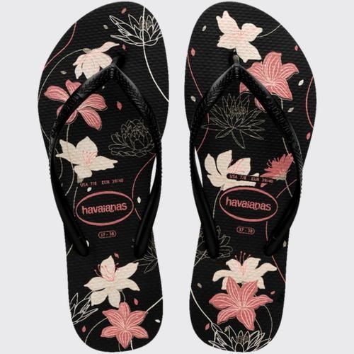 HAVAIANAS H SLIM ORGANIC FC PRETO/CINZA DARK 37/38
