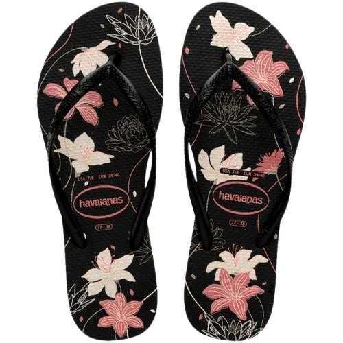 HAVAIANAS H SLIM ORGANIC FC PRETO/CINZA DARK 39/40