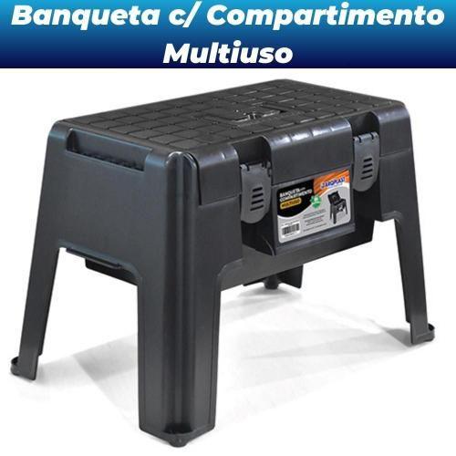 BANQUETA COM COMPARTIMENTO MULTIUSO P/90KG *