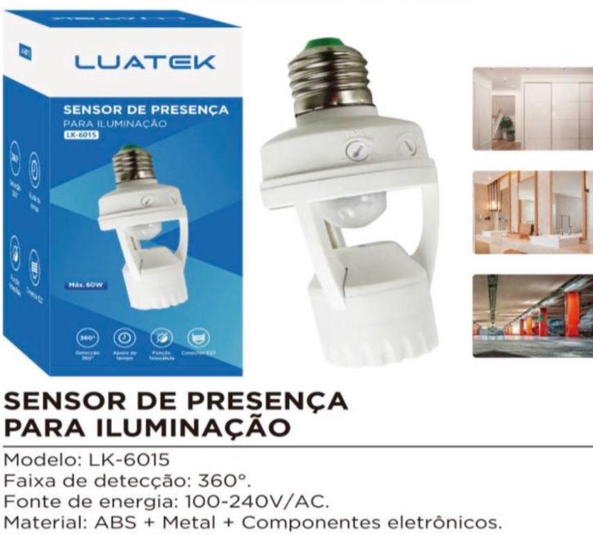 SENSOR DE PRESENCA C/SOQUETE (LUATEK)*