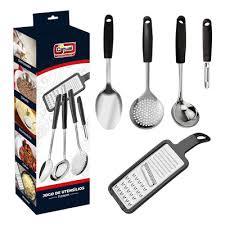 JOGO UTENCILIOS COZINHA INOX 5PCS CATUAI *
