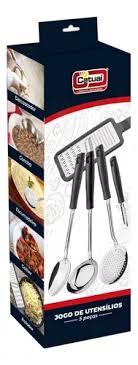 JOGO UTENCILIOS COZINHA INOX 5PCS CATUAI *