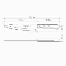 FACA COZINHA 7" CABO MADEIRA CARBONO *