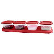 PORTA TEMPERO 4POTES 200ML VERMELHO *