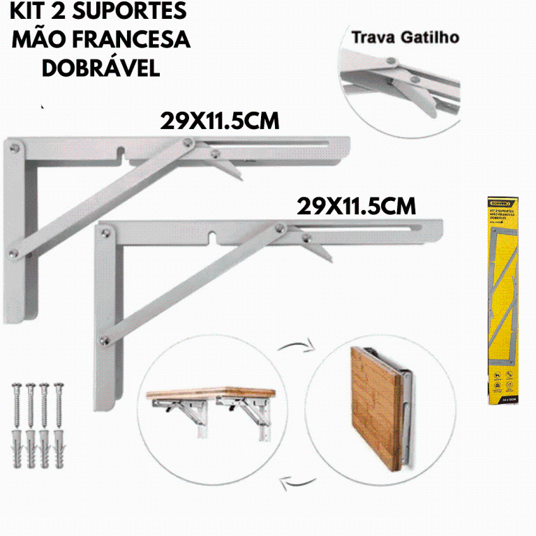 KIT PRATELEIRA DOBRAVEL 29X11CM (PEQUENA)*