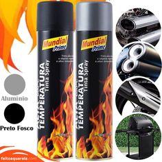TINTA SPRAY 400ML BRANCO FOSCO ALTA TEMPERATURA  MUNDIAL PRIME*