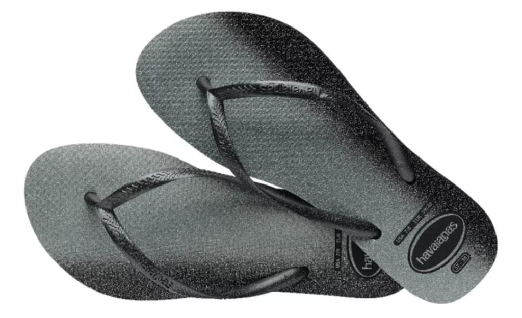 HAVAIANAS SLIM GLOSS PRETO/PRETO 35/36*