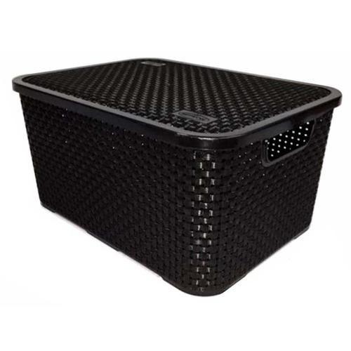 ORGANIZADOR RATAN C/TAMPA 20L PRETA ARQPLAST*
