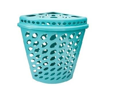 CESTO TELADO CANTO C/TAMPA VERDE 43,7L*