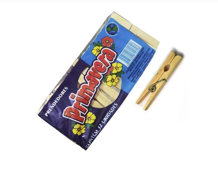 PRENDEDOR MADEIRA 12PCS PRIMAVERA*