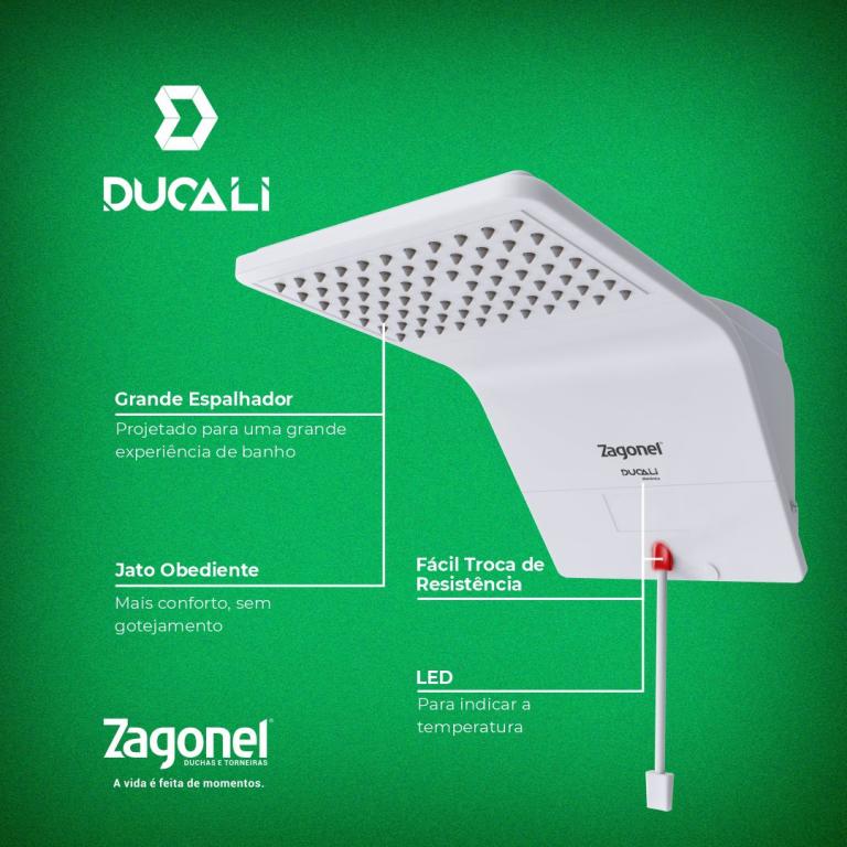 DUCHA ZAGONEL DUCALI BRANCA ELETRONICA 7500WX220V*