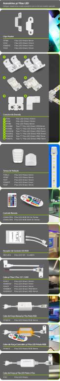 FITA LED COB 8MM COECTOR CABO FORCA 110/220V*