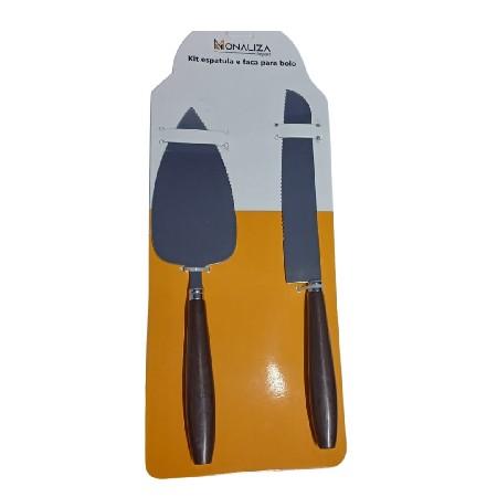 KIT FACA ESPATULA PARA BOLO INOX  MZ33196 MONALIZA *