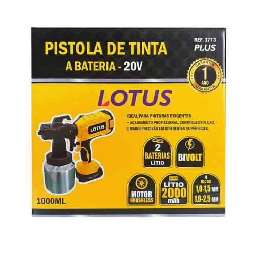 PISTOLA PINTURA 1L 20V 2BAT LOTUS PLUS*