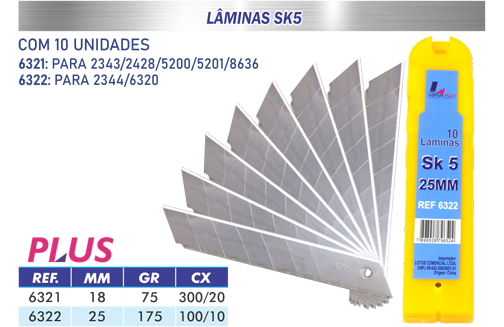 LAMINA ESTILETE 25MM (10PÇS) FLEX LOTUS*