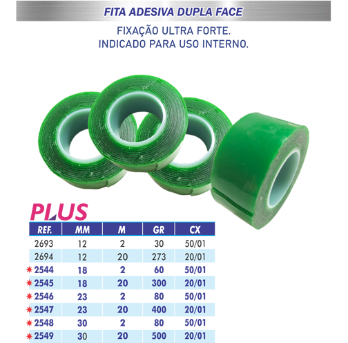 FITA DUPLA FACE 23MM X 2MTS LOTUS *