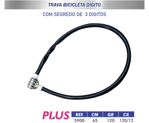 CADEADO PARA BISCILCETA 65CM SEGREGO 3DIG LOTUS*