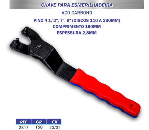 CHAVE ESMERILHADEIRA 4 1/2 A 7,9" LOTUS*