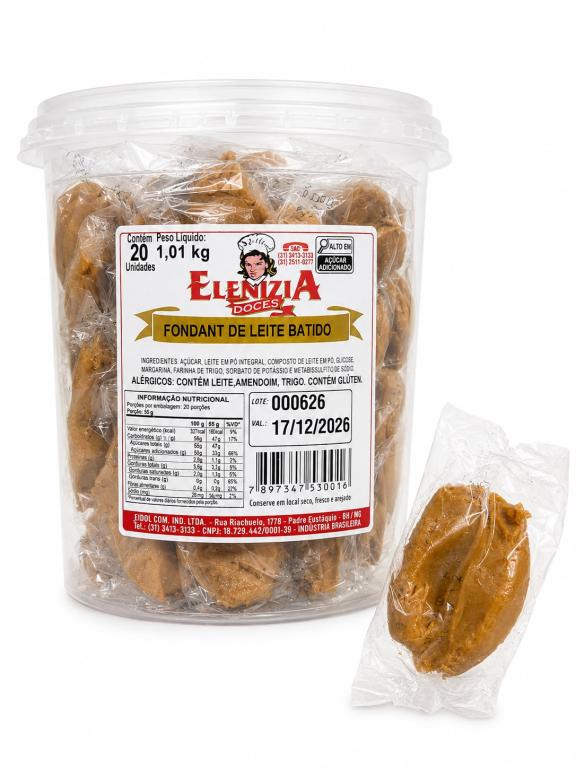 DOCE 2x 20un 1,01Kg DE LEITE BATIDO FONDANT ELENIZIA