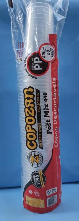 COPO 10un/400ml TRANSPARENTE POST MIX PP COPOZAN  02783
