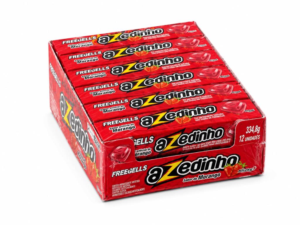 BALA 2x 12un 334g DE MORANGO AZEDINHO RICLAN