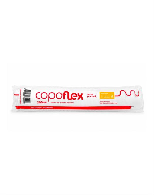 COPO 1x 100un 200ml DESCÁRTÁVEL COPOFLEX